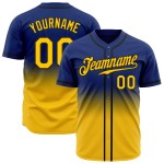 Maglia Fashion Fade Autentica Royal Baseball Giallo-Nero Personalizzata Maglia Fashion Fade Autentica Royal Baseball Giallo-Nero Personalizzata