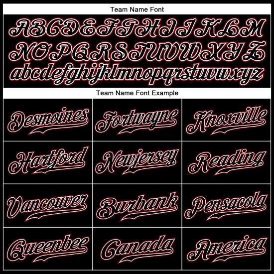 Maglia da baseball autentica a righe rosse, nere e bianche, personalizzata Maglia da baseball autentica a righe rosse, nere e bianche, personalizzata