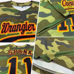 Maglia autentica personalizzata nera-arancione "To Camo Baseball Service Salute" Maglia autentica personalizzata nera-arancione "To Camo Baseball Service Salute"