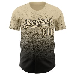 Maglia da baseball nera alla moda, autentica, personalizzata, color crema sbiadito